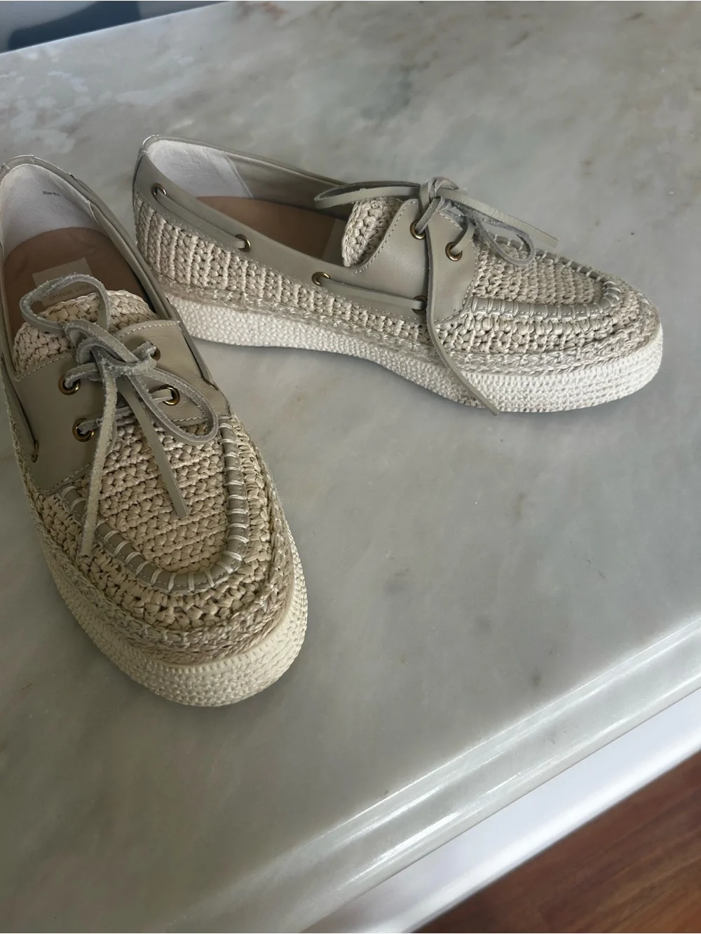 Dolce Vita Cream Braided Lace-Up Boat Shoes